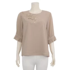 อะมิร่า เสื้อเบลาส์คอกลม แขน 3 ส่วน ผ้าชีฟอง - Image 2