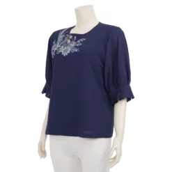 อะมิร่า เสื้อเบลาส์คอกลม แขน 3 ส่วน ผ้าชีฟอง - Image 4