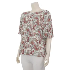 อะมิร่า เสื้อเบลาส์คอกลม แขนระบาย ผ้าแฟนชีพลีท - Image 2