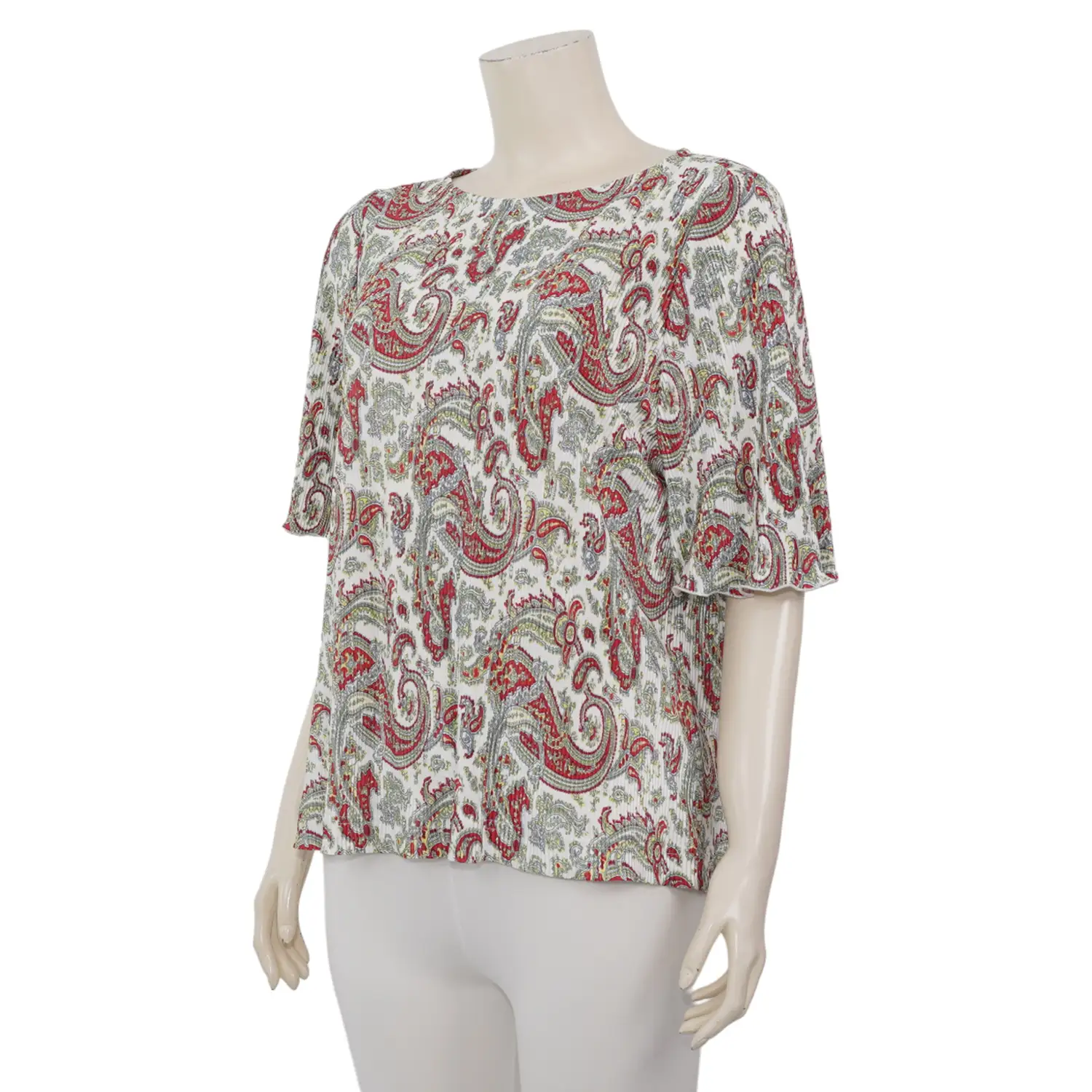 อะมิร่า เสื้อเบลาส์คอกลม แขนระบาย ผ้าแฟนชีพลีท - Image 2