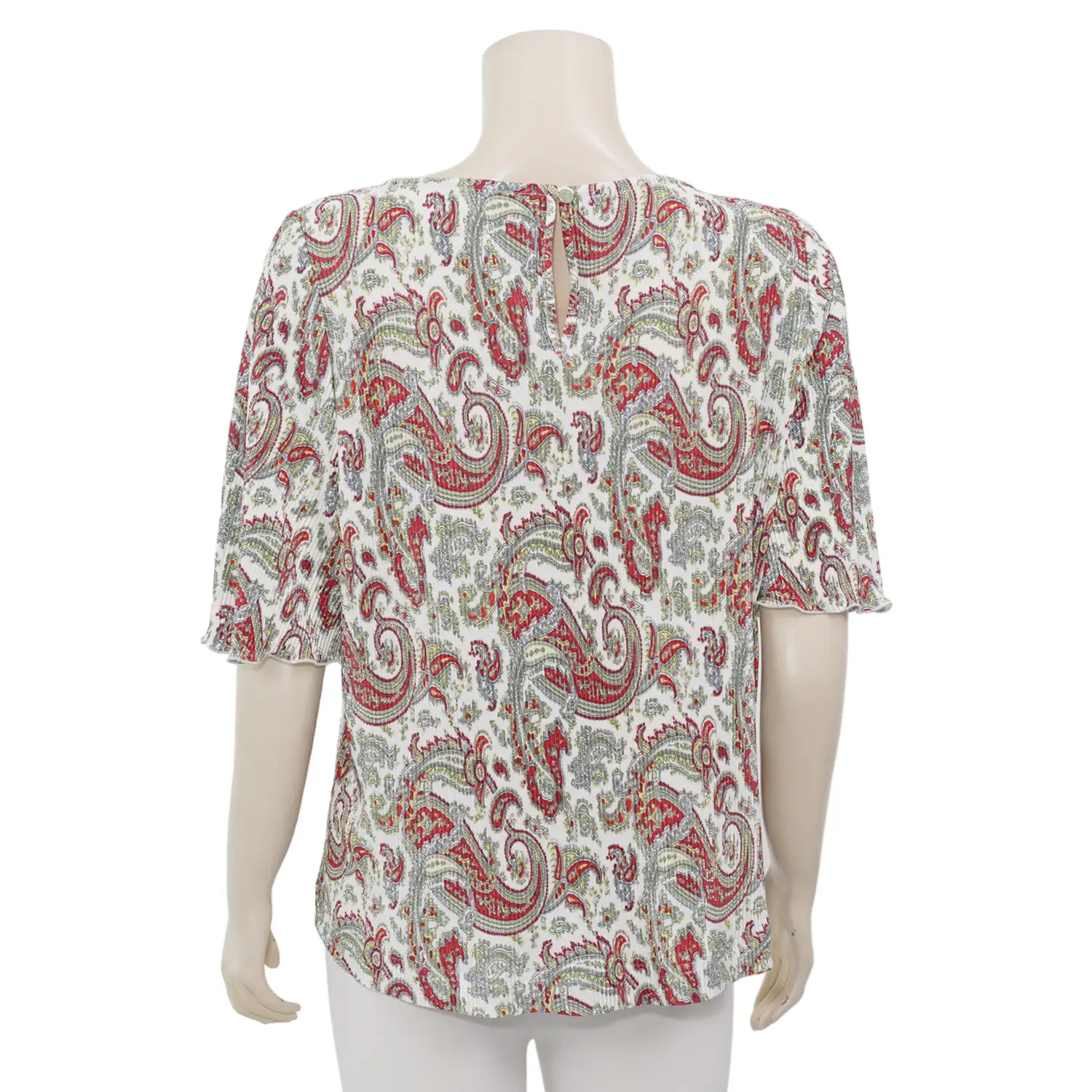 อะมิร่า เสื้อเบลาส์คอกลม แขนระบาย ผ้าแฟนชีพลีท - Image 3