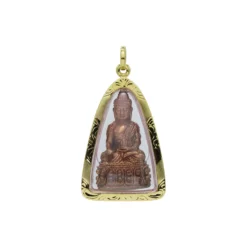 มันตรา และ นารา จี้เหรียญพระนอน ปางไสยาสน์ เนื้อทองสัมฤทธิ์  ที่ระลึก 5 รอบ รัชกาลที่ 9  วัดพระเชตุพน พ.ศ.2530 กรอบทอง18K