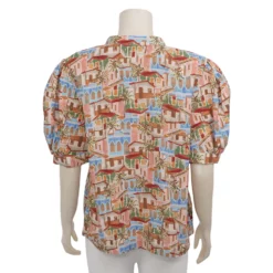 เดอะ มูเซียม คอลเลคชั่น เสื้อเบลาส์คอจีน แขนสั้น ทรงแขนพอง - Image 3