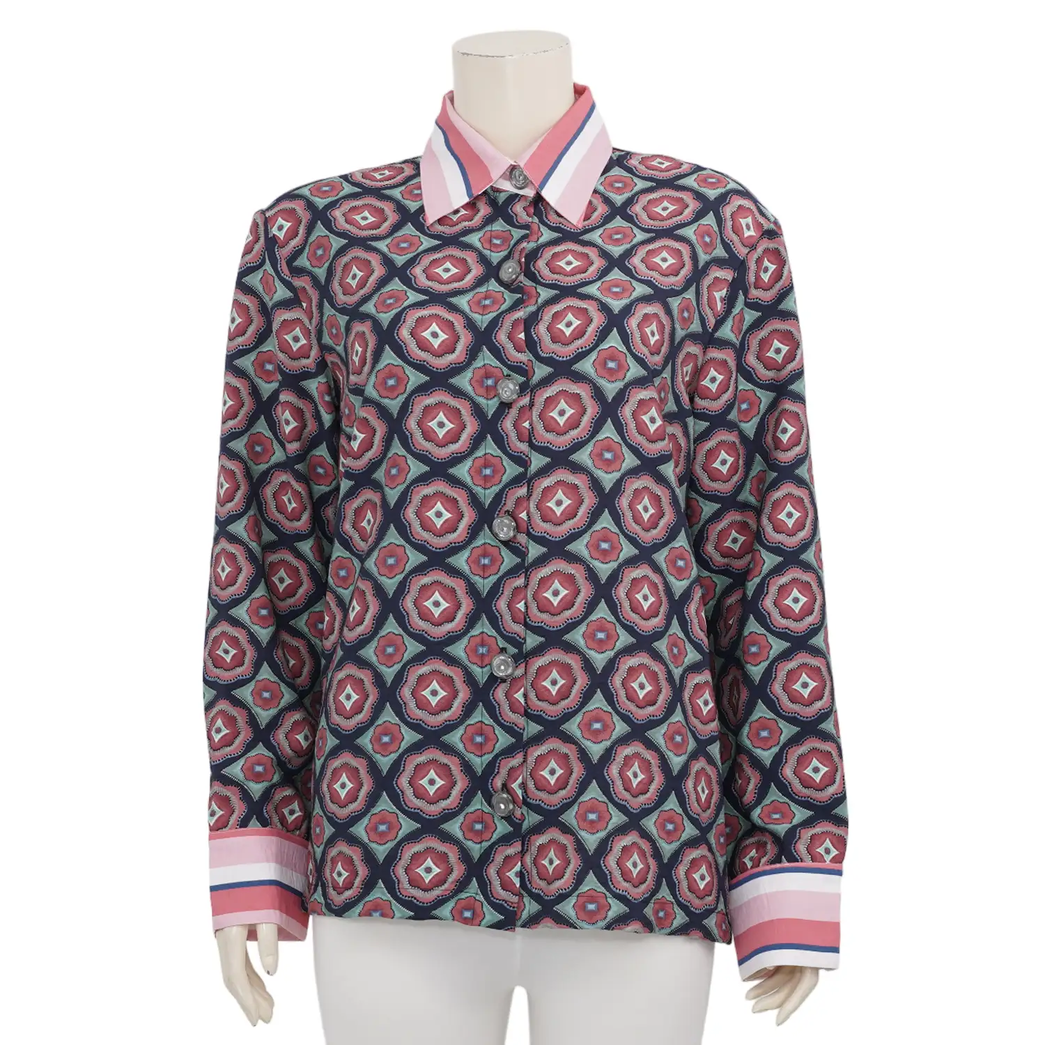 เดอะ มูเซียม คอลเลคชั่น เสื้อเชิ้ตแขนยาว ทรงกระบอก ผ้าพิมพ์ลาย