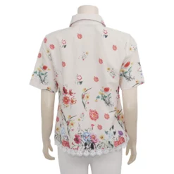 เดอะ มูเซียม คอลเลคชั่น เสื้อเชิ้ต แขนสั้น ชายเสื้อตกแต่งเทปลูกไม้ ผ้าพิมพ์ลายดอกไม้ - Image 3
