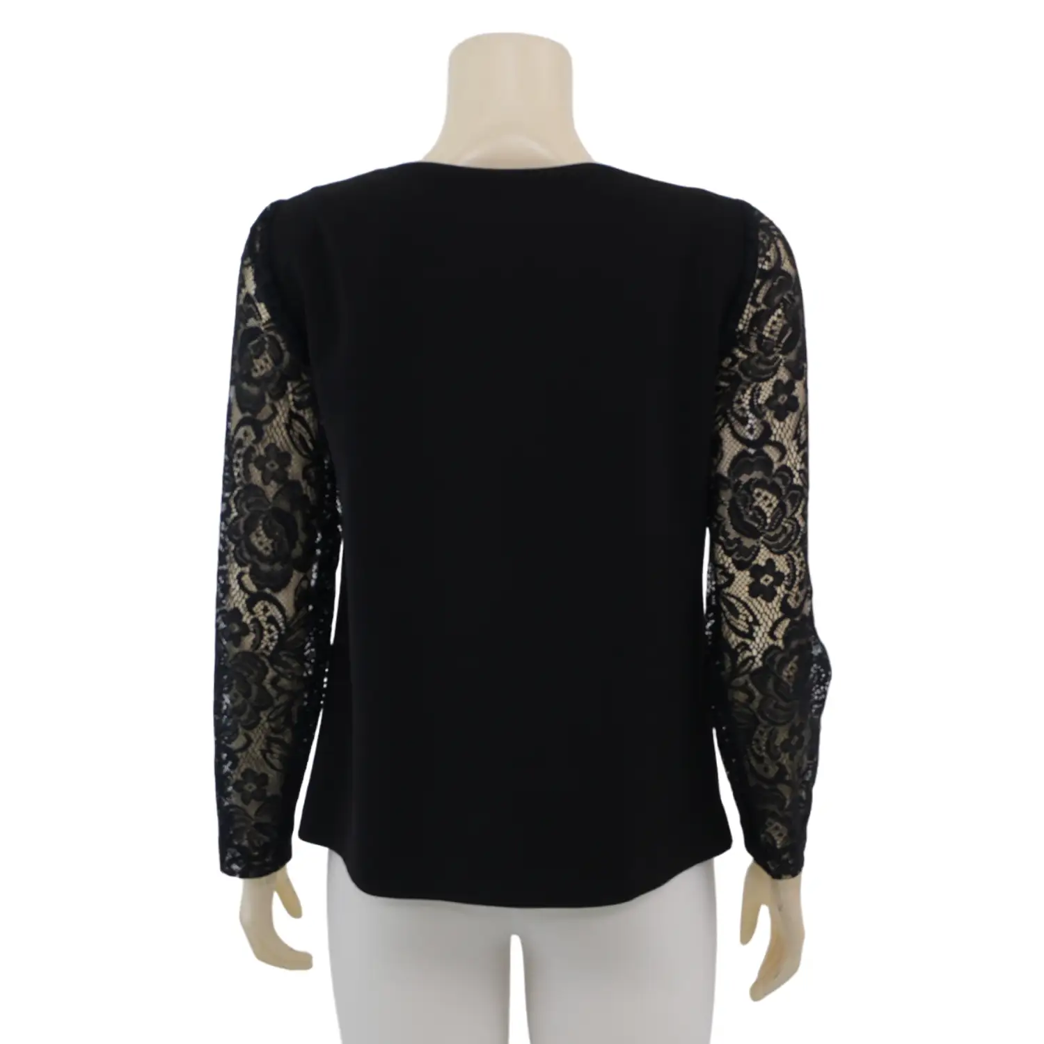มิกิโกะ เสื้อเบลาส์คอวี แขนยาว ผ้าสูทติ้งสแปนเด็กซ์ - Image 3