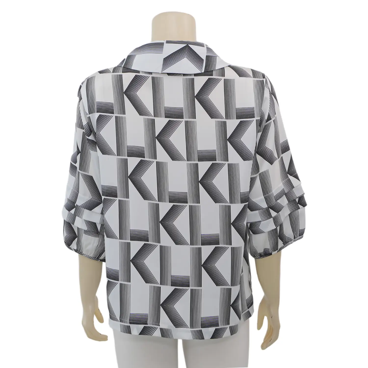 มิกิโกะ เสื้อคอบัว แขน 3 ส่วน ผ้าพีชสกินพิมพ์ลาย - Image 3