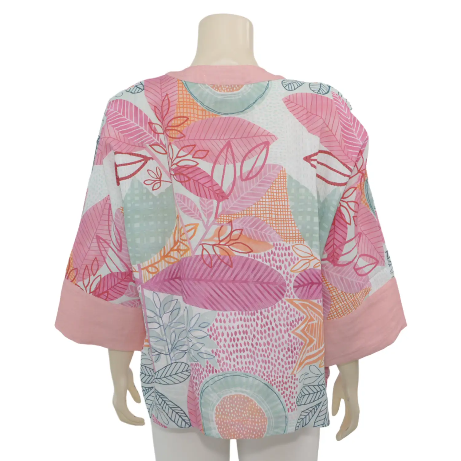 ลียา เสื้อคอกลม ผ่ากระดุมหน้า แขน 4 ส่วน พิมพ์ลายดอกไม้บาน - Image 3
