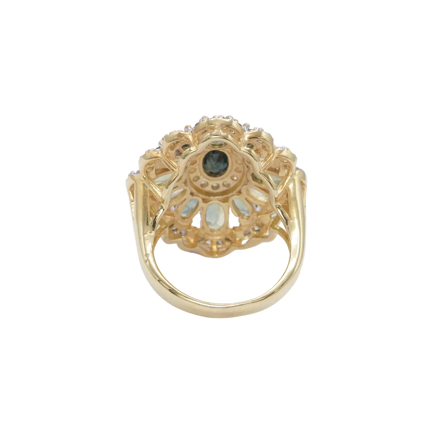 ศอศาลา เจมส์ แหวนเงิน925 ชุบทอง18K ประดับเขียวส่องและเซอร์คอน - Image 4