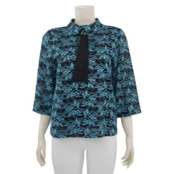 อาลิย่า เสื้อเบลาส์คอกลมแต่งโบ แขน 3 ส่วน ผ้าลูกไม้ราเชล - Image 5