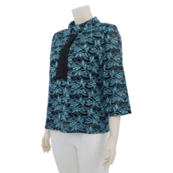 อาลิย่า เสื้อเบลาส์คอกลมแต่งโบ แขน 3 ส่วน ผ้าลูกไม้ราเชล - Image 4