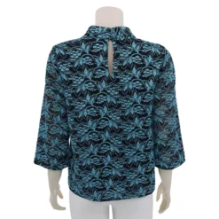 อาลิย่า เสื้อเบลาส์คอกลมแต่งโบ แขน 3 ส่วน ผ้าลูกไม้ราเชล - Image 3