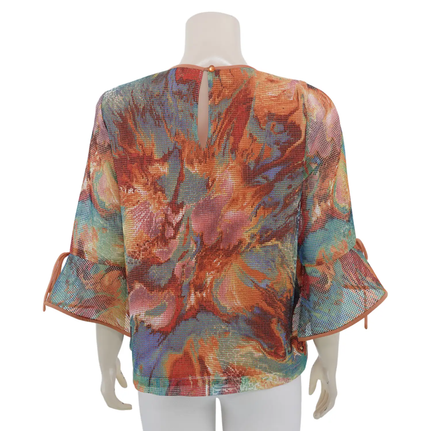 อาลิย่า เสื้อเบลาส์คอกลม แขน 3 ส่วน ผ้าลูกไม้มันซา - Image 3