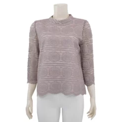 อาลิย่า เสื้อเบลาส์คอกลม แขน 4 ส่วน ผ้าลูกไม้แฟนซี