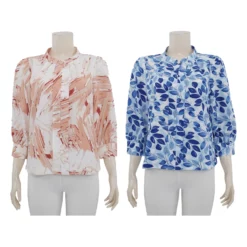 มินนะ เซตเสื้อเบลาส์คอตั้ง แขนพองยาว 5 ส่วน  รวม 2 ตัว (สงวนสิทธิ์ในการเลือก)