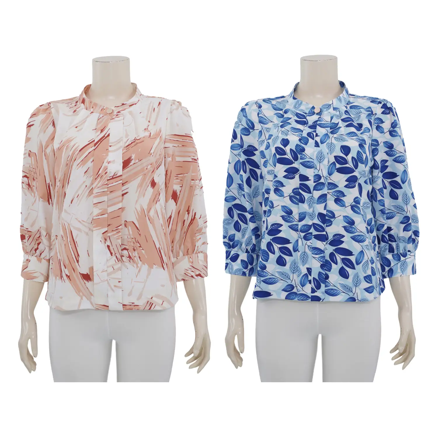 มินนะ เซตเสื้อเบลาส์คอตั้ง แขนพองยาว 5 ส่วน รวม 2 ตัว (สงวนสิทธิ์ในการเลือก)