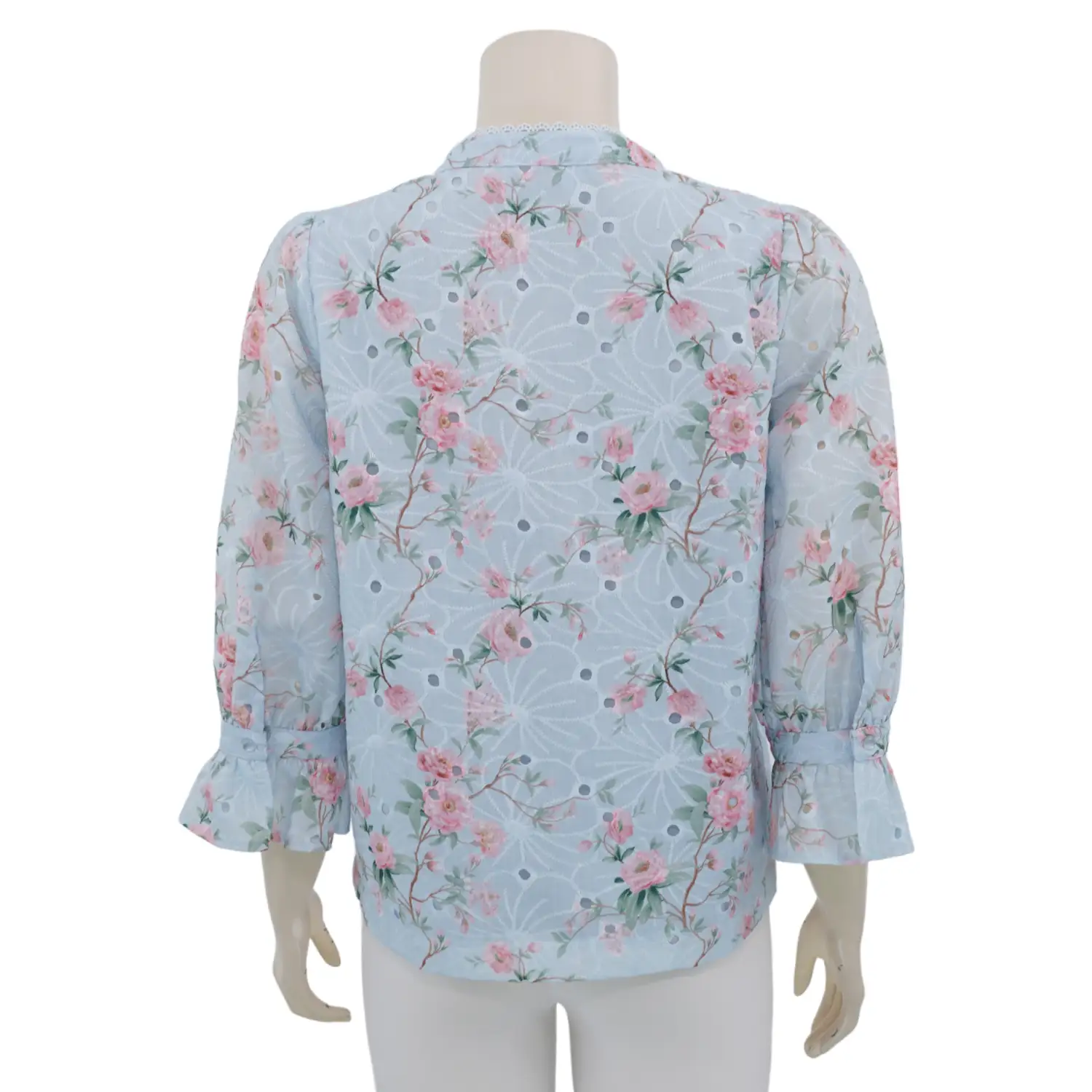 มินนะ เสื้อเบลาส์คอกลม แขนพองยาว 5 ส่วน พิมพ์ลายดอกไม้ - Image 3