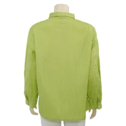 แอลลี่ เสื้อเชิ้ต แขนยาว ตัดต่อผ้าเกล็ดคลื่น - Image 3