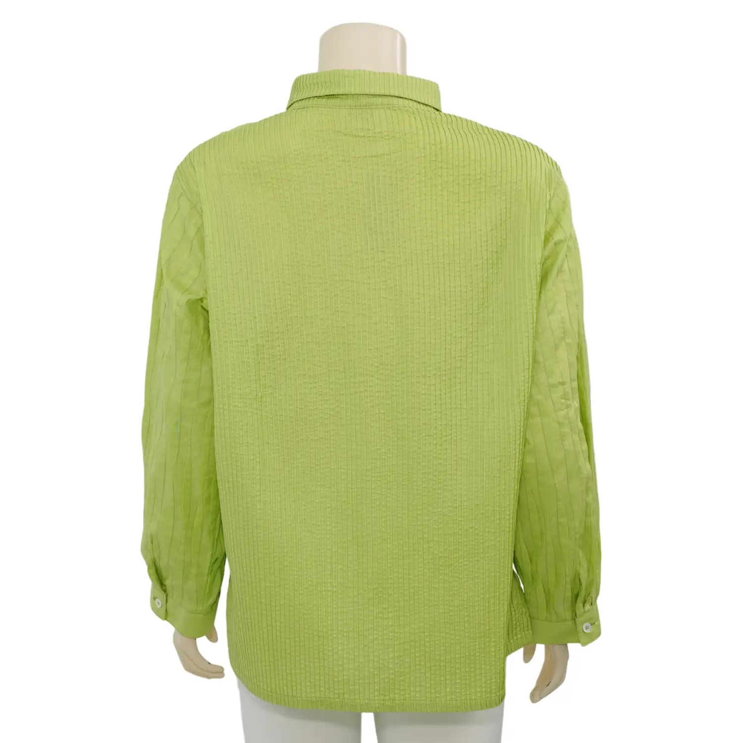 แอลลี่ เสื้อเชิ้ต แขนยาว ตัดต่อผ้าเกล็ดคลื่น - Image 3
