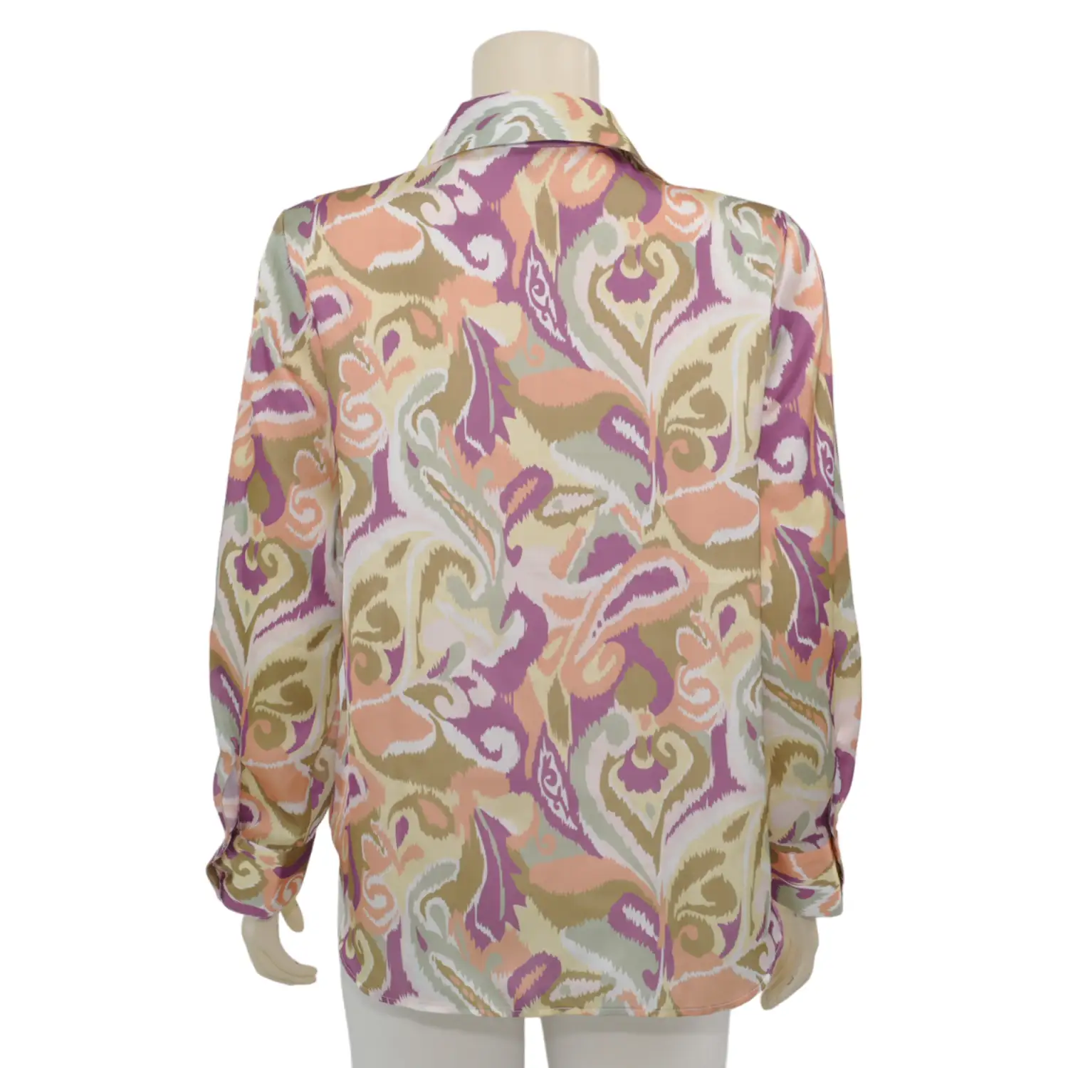 เบคกี้ รัสเซล เสื้อเชิ้ต แขนยาว ผ้าจอร์เจีย พิมพ์ลายดอกไม้ สไตล์อาร์ท - Image 3