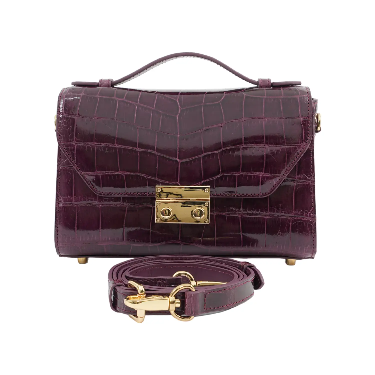 เอสซี ศรีราชา กระเป๋าถือหนังท้องจระเข้แท้ Sparkle Top Handle Bag (ใช้งานได้ 2 แบบ) - Image 4