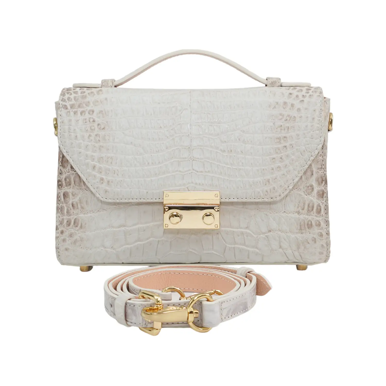 เอสซี ศรีราชา กระเป๋าถือหนังท้องจระเข้แท้ Sparkle Top Handle Bag (ใช้งานได้ 2 แบบ) - Image 6