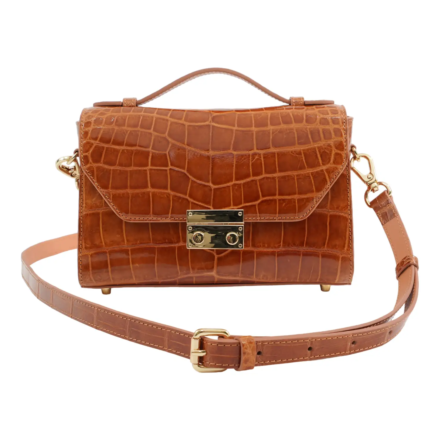 เอสซี ศรีราชา กระเป๋าถือหนังท้องจระเข้แท้ Sparkle Top Handle Bag (ใช้งานได้ 2 แบบ) - Image 8