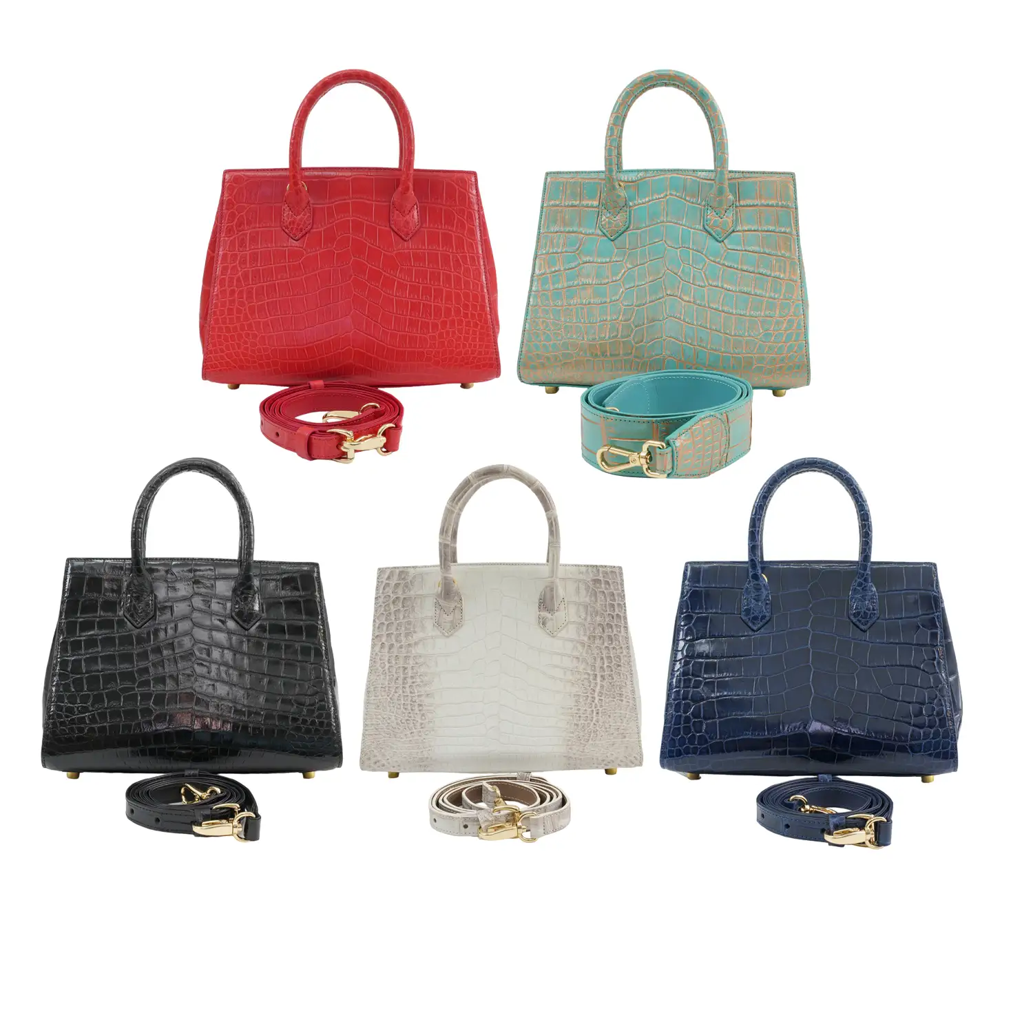 เอสซี ศรีราชา กระเป๋าถือหนังท้องจระเข้แท้ Classy Handle Bag (ใช้งานได้ 2 แบบ)