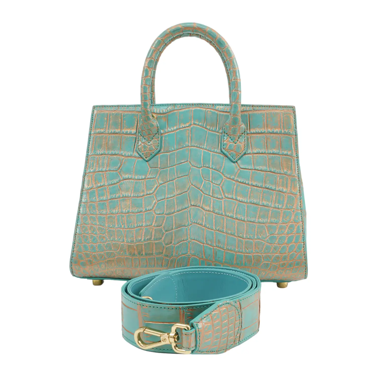 เอสซี ศรีราชา กระเป๋าถือหนังท้องจระเข้แท้ Classy Handle Bag (ใช้งานได้ 2 แบบ) - Image 5
