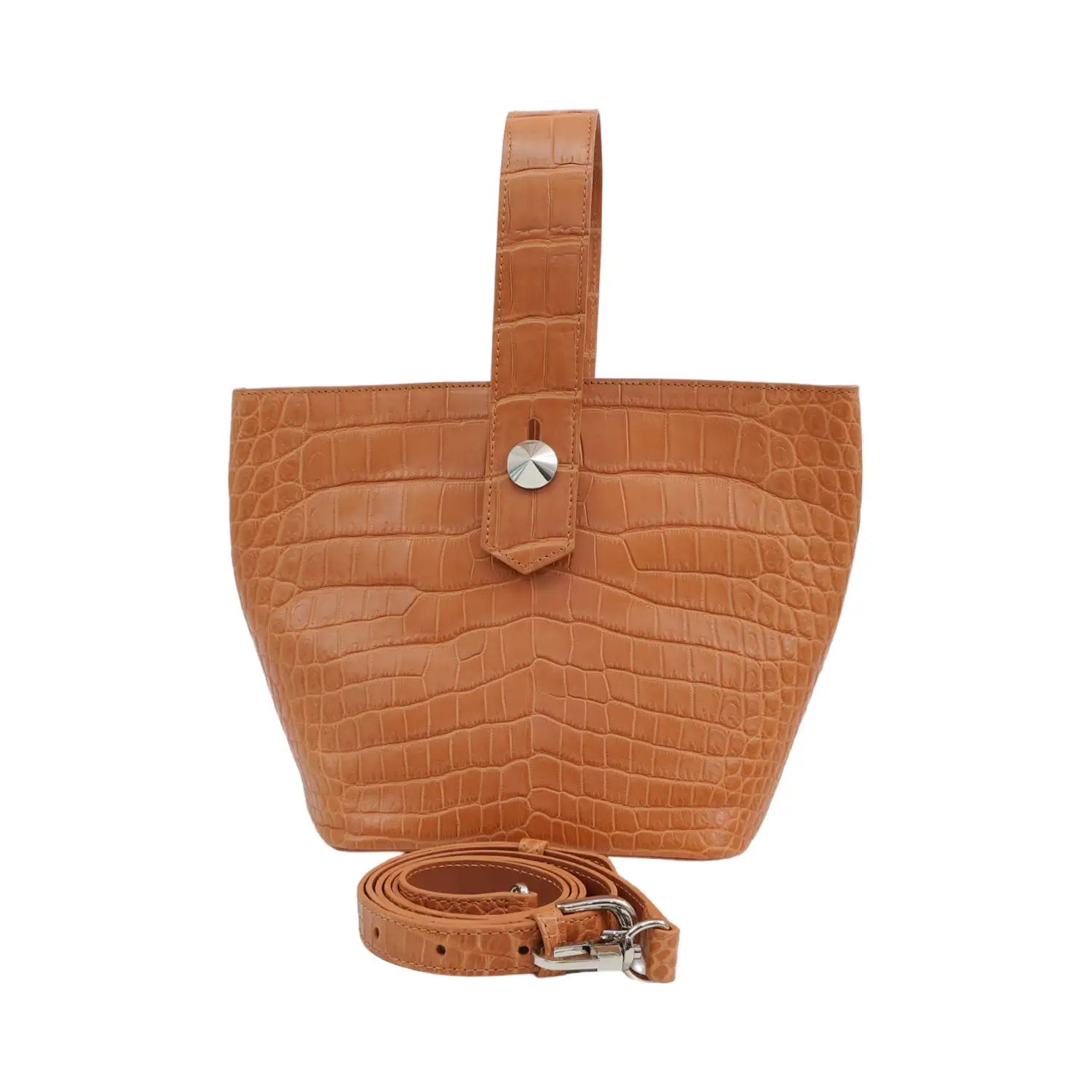 เอสซี ศรีราชา กระเป๋าถือหนังท้องจระเข้แท้ ทรงบัคเก็ต Easy Bucket Bag (ใช้งานได้ 2 แบบ) - Image 2