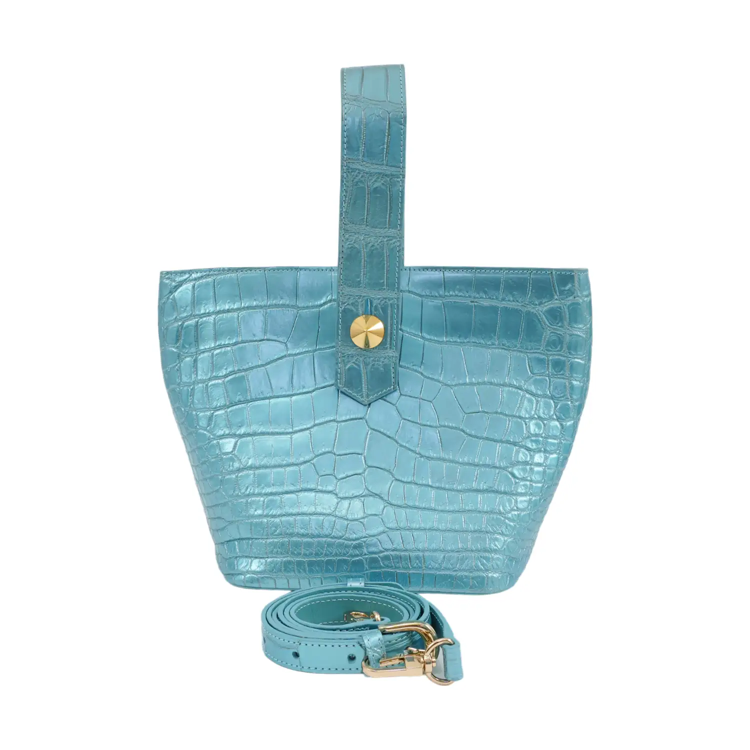เอสซี ศรีราชา กระเป๋าถือหนังท้องจระเข้แท้ ทรงบัคเก็ต Easy Bucket Bag (ใช้งานได้ 2 แบบ) - Image 3