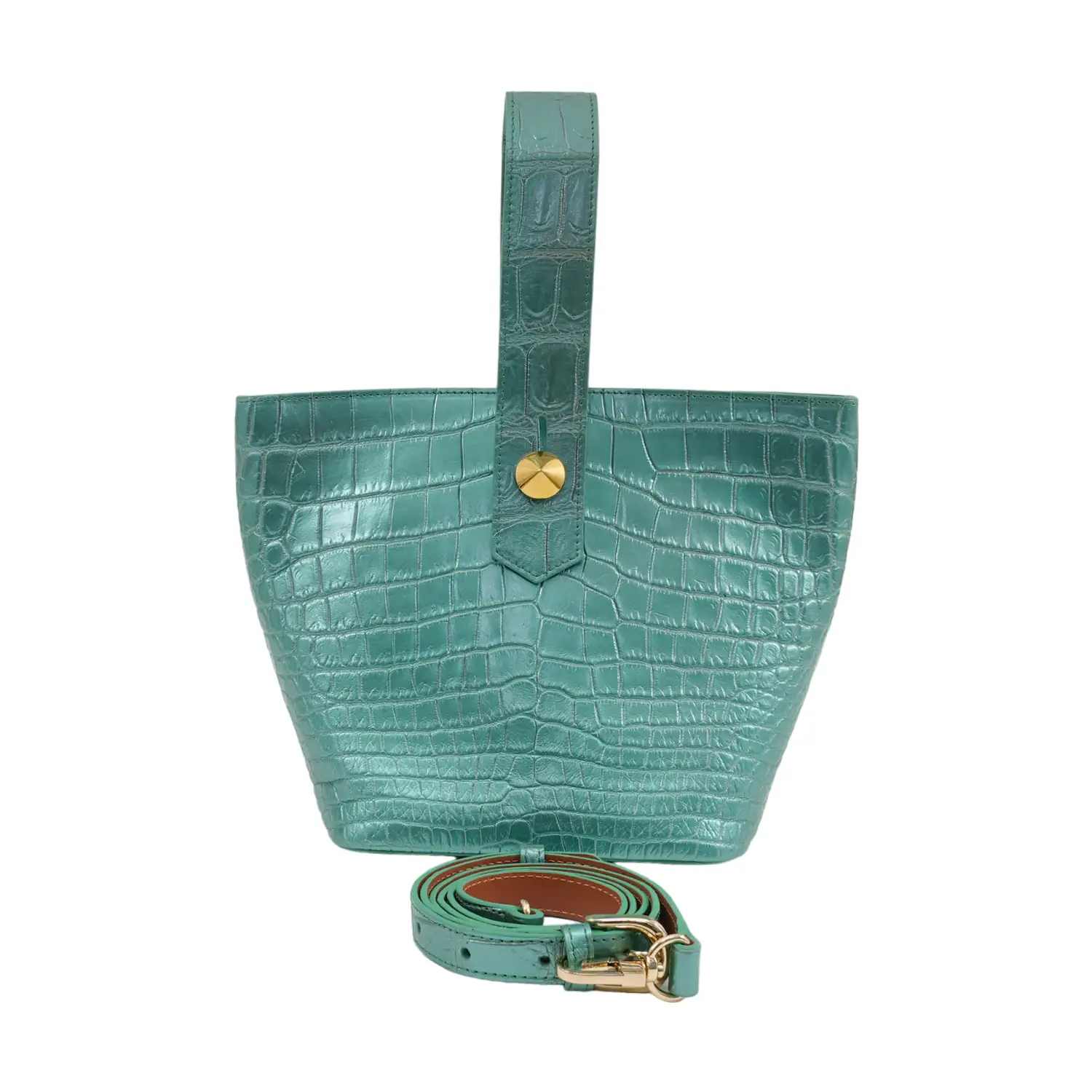 เอสซี ศรีราชา กระเป๋าถือหนังท้องจระเข้แท้ ทรงบัคเก็ต Easy Bucket Bag (ใช้งานได้ 2 แบบ) - Image 5