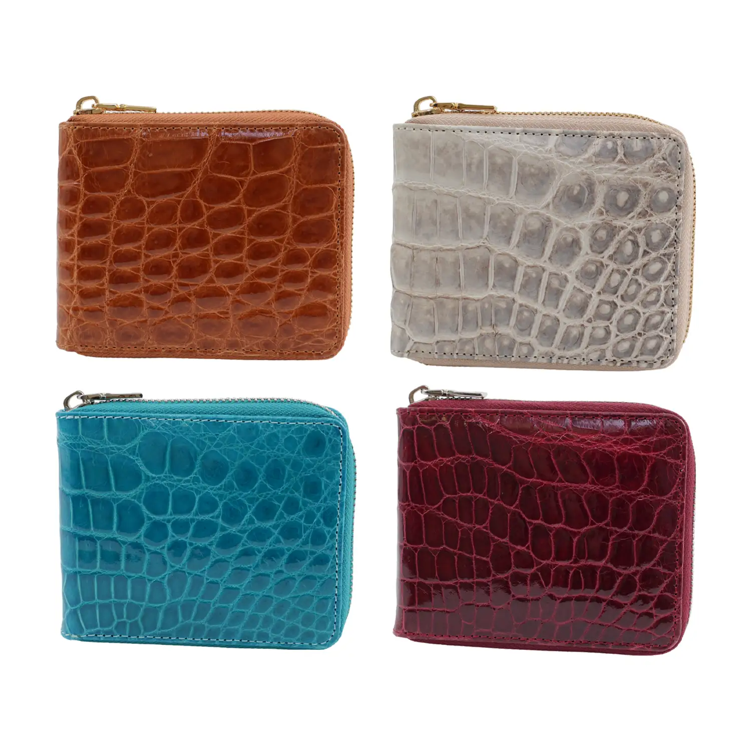เอสซี ศรีราชา กระเป๋าสตางค์หนังท้อง จระเข้แท้แบบซิปรอบ Zipper Short Wallet