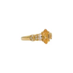 เครสติย่า แหวนเงิน925 ชุบทอง14K ประดับซิทรินและโทแพซสีขาว - Image 2