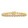 เครสติย่า สร้อยข้อมือเงิน925  ชุบทอง14K ประดับโทแพซสีขาว