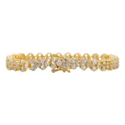 เครสติย่า สร้อยข้อมือเงิน925  ชุบทอง14K ประดับโทแพซสีขาว - Image 3