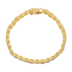 เครสติย่า สร้อยข้อมือเงิน925  ชุบทอง14K ประดับโทแพซสีขาว - Image 4