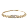 ยูนีช สร้อยข้อมือเงิน925  ชุบทอง14K  ประดับเพชรสีขาว