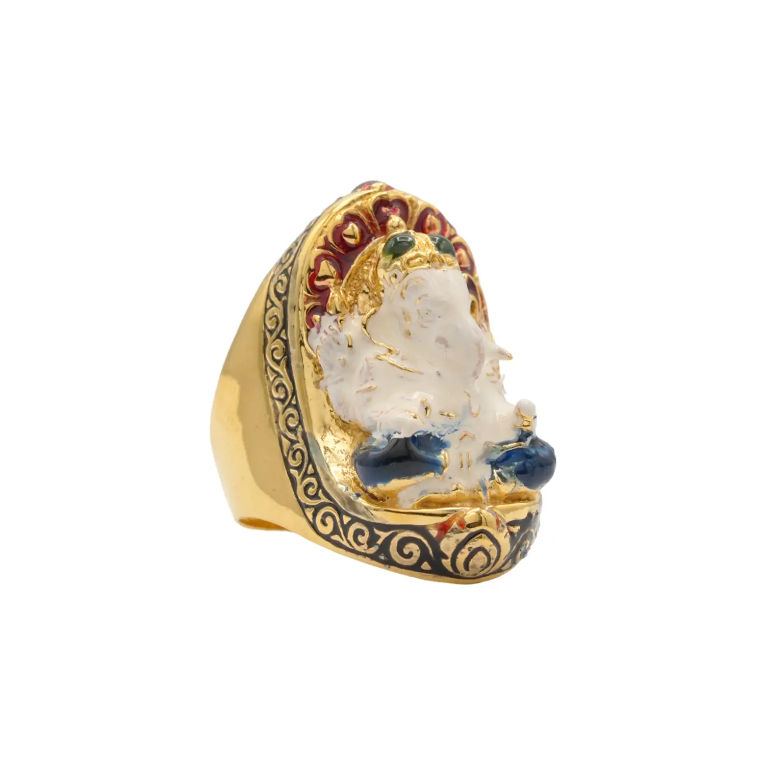 ธนู แหวนพระพิฆเนศ ตัวเรือนเงิน925 ชุบทอง24K ลงยา - Image 2