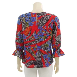 มิกิโกะ เสื้อเบลาส์คอกลม แขน 3 ส่วน ผ้าชีฟอง - Image 3