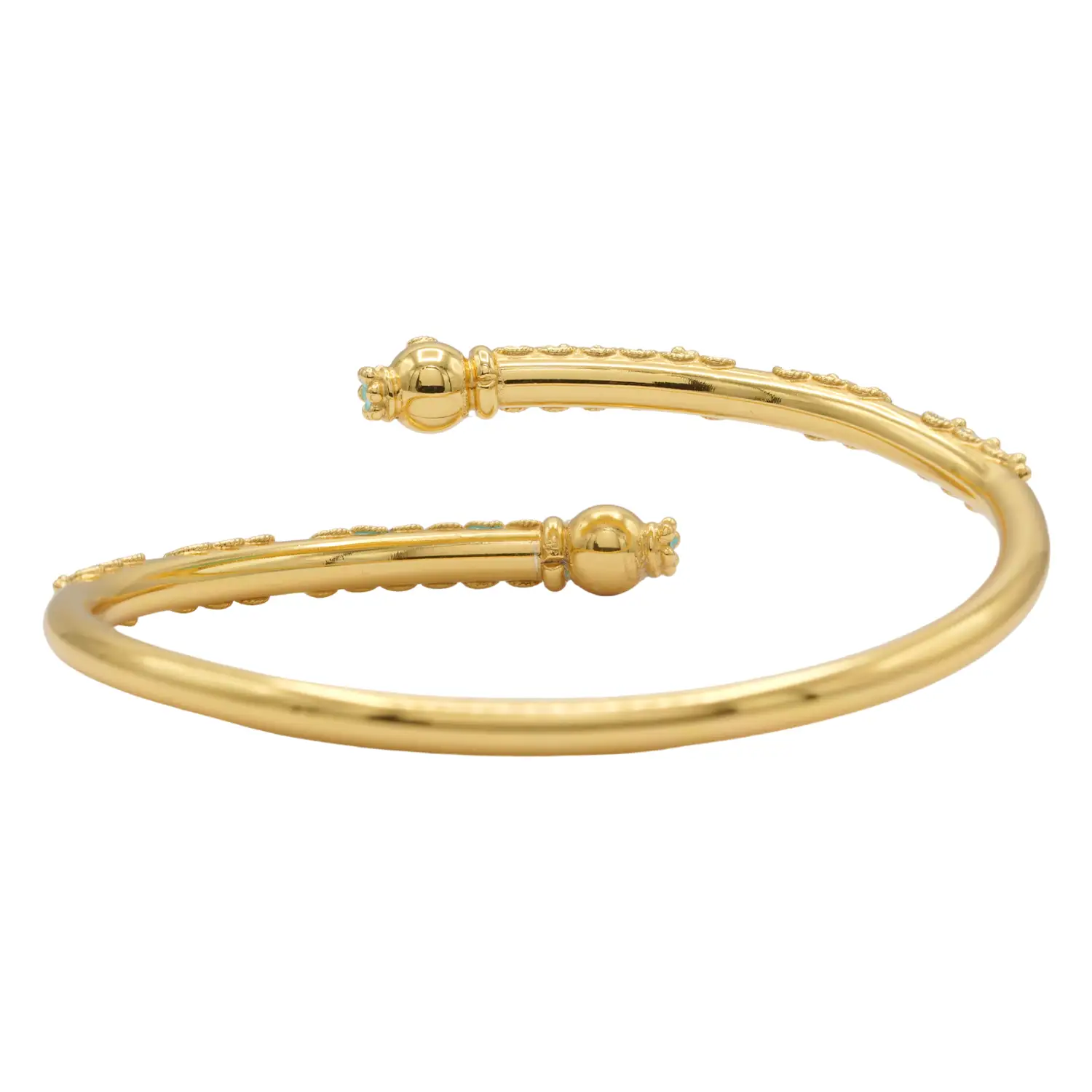 มณีมงคล กำไลหางช้าง ตัวเรือนเงิน99% ชุบทอง24K ลงยาสีดำ - Image 7