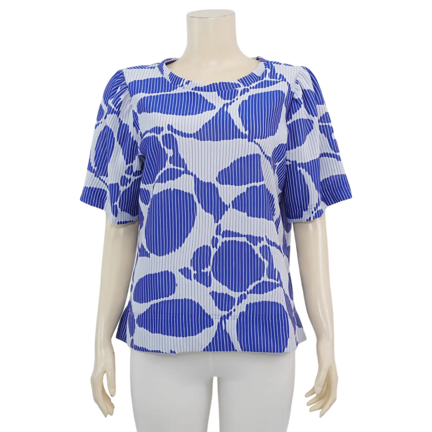 เอ๊ะ จัง เสื้อเบลาส์คอกลม แขนสั้น ผ้ายืดแฟนซี - Image 2
