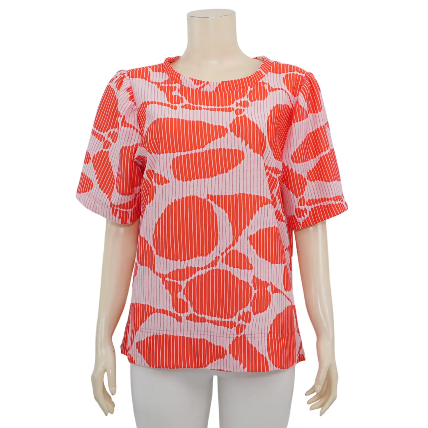 เอ๊ะ จัง เสื้อเบลาส์คอกลม แขนสั้น ผ้ายืดแฟนซี - Image 4