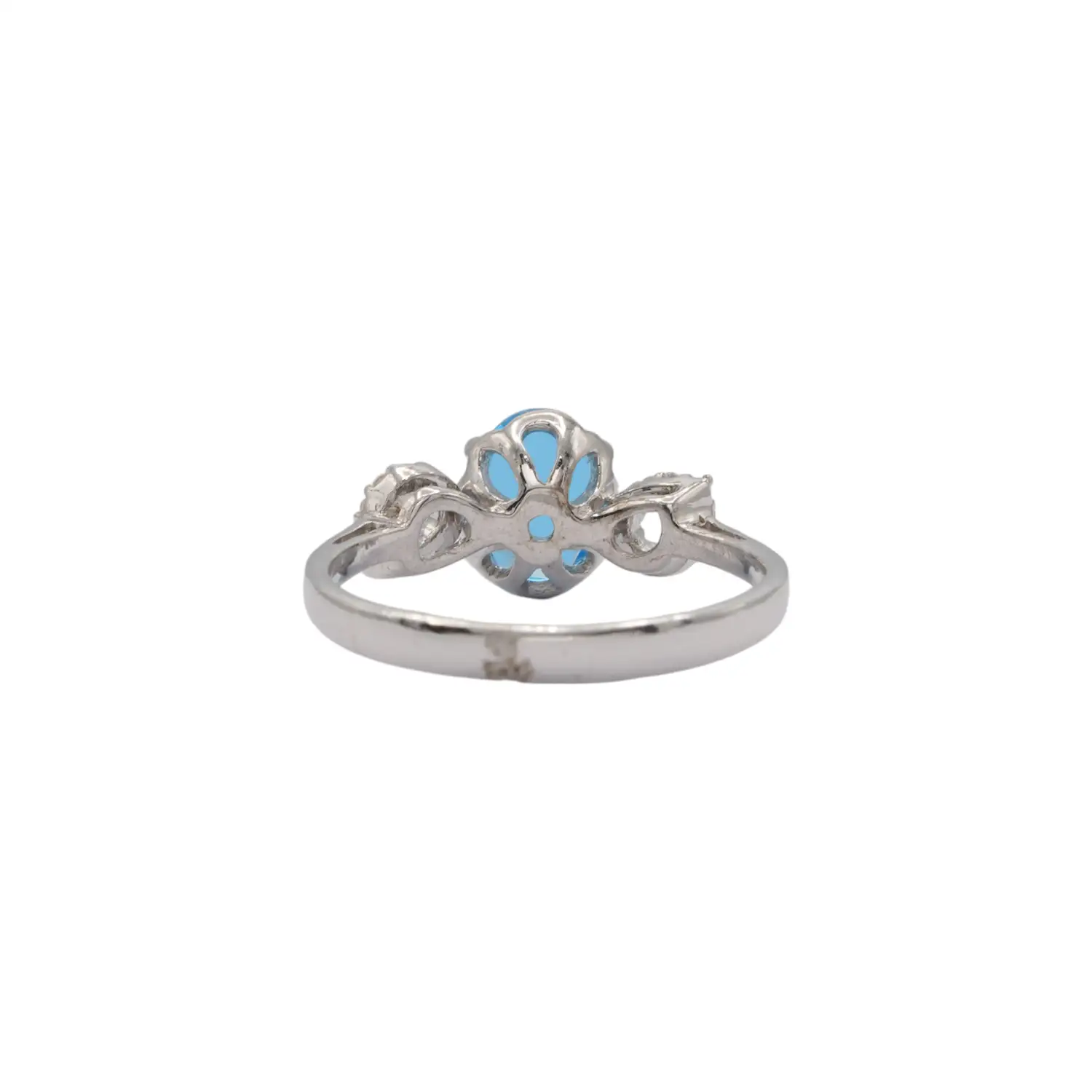 เดบิ้ว เจมส์ แหวนเงิน925 ชุบทอง18K ประดับโทแพซสีฟ้าและเพชร CZ - Image 4
