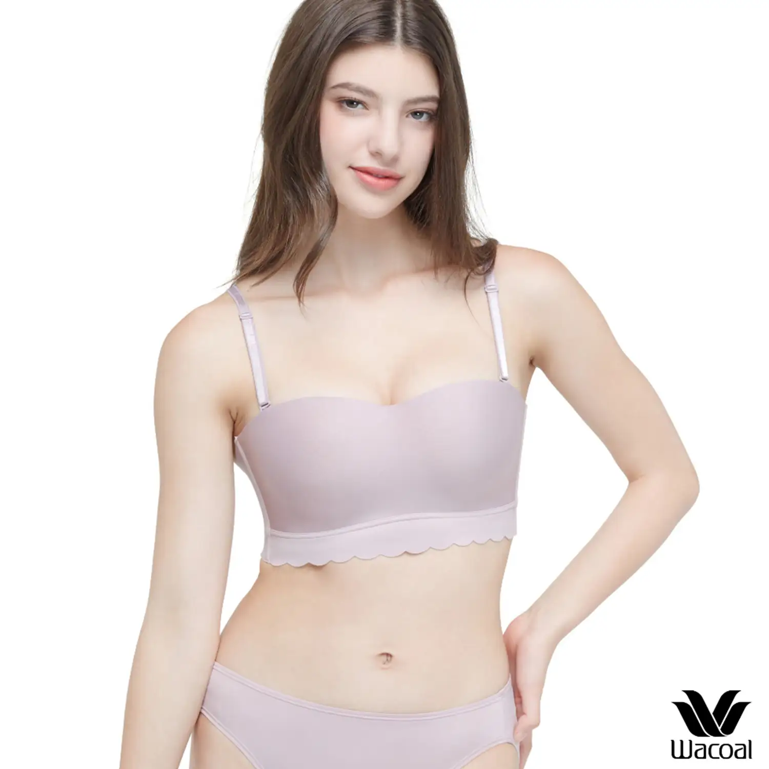 วาโก้ บราเกาะอก Wacoal Smart Size Go Girls Wavy Top ไร้โครง กระชับสบาย รุ่น WB3Y31