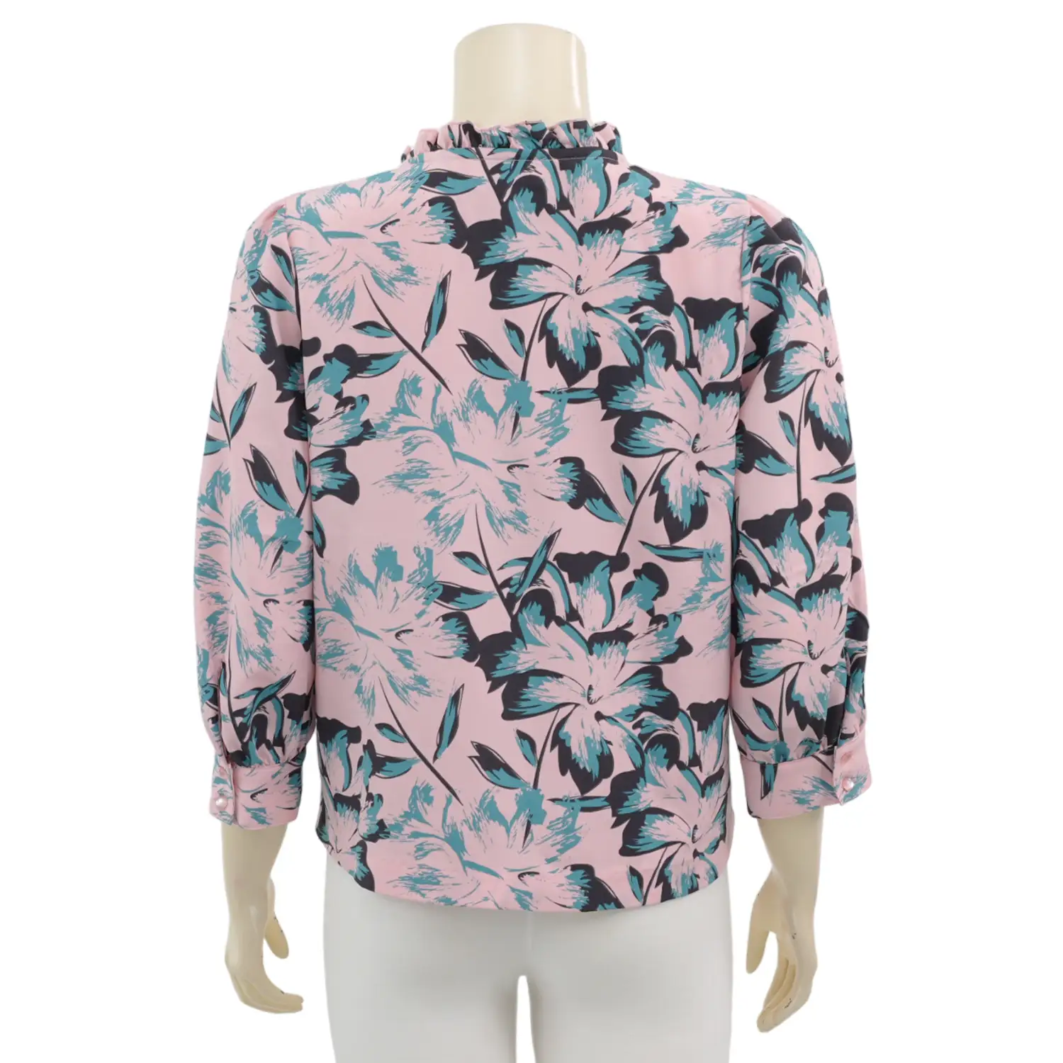 มินนะ เซตเสื้อเบลาส์คอตั้ง แขนพองยาว 5 ส่วน พิมพ์ลายดอกไม้ รวม 2 ตัว - Image 5