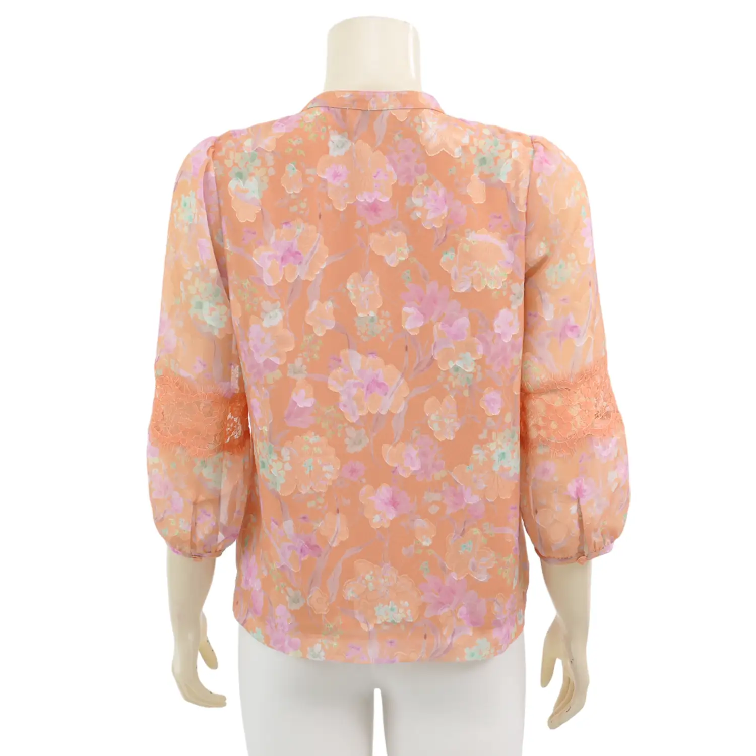 มินนะ เสื้อเบลาส์คอตั้ง แขนพองยาว 5 ส่วน ผ้าชีฟอง BURONUT - Image 3