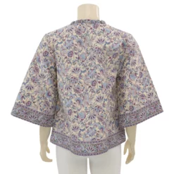 เซ้าท์ แฟบริค เสื้อคอกลม แขนบาน ยาว 3 ส่วน ผ้าปาเต๊ะ  แต่งระบายรอบขอบคอ - Image 5