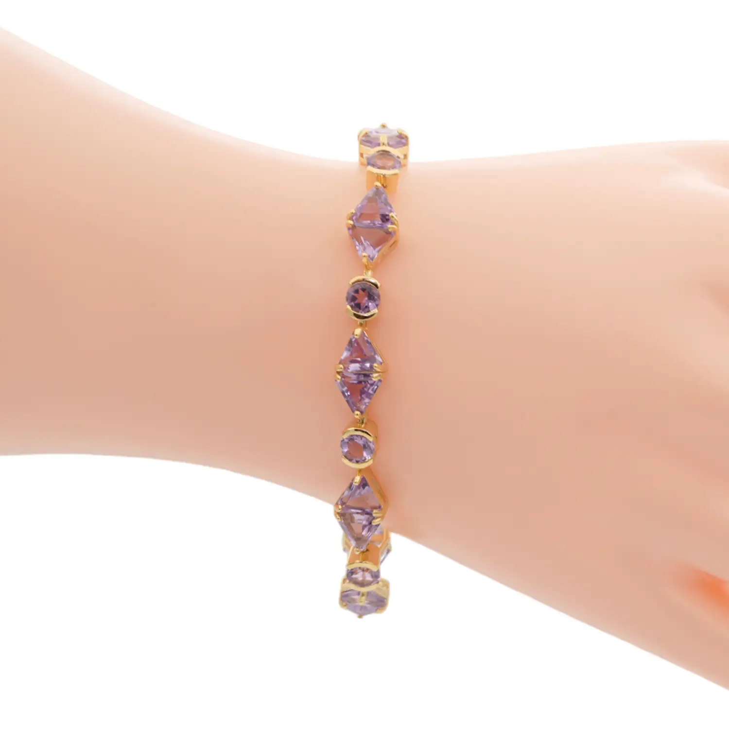 ชาโตว์ เดอ อาร์เจนต์ สร้อยข้อมือเงิน925 ชุบทอง18K ประดับแอเมทิสต์ - Image 2