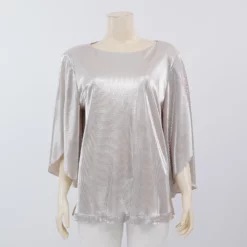 มิกิโกะ เสื้อเบลาส์คอปาด  แขนปีกค้างคาว ผ้ายืดแฟนซี - Image 2